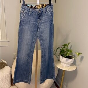“Vintage”early 2000’s Miss Me Light Blue Flared Wide-Leg Jeans sz25